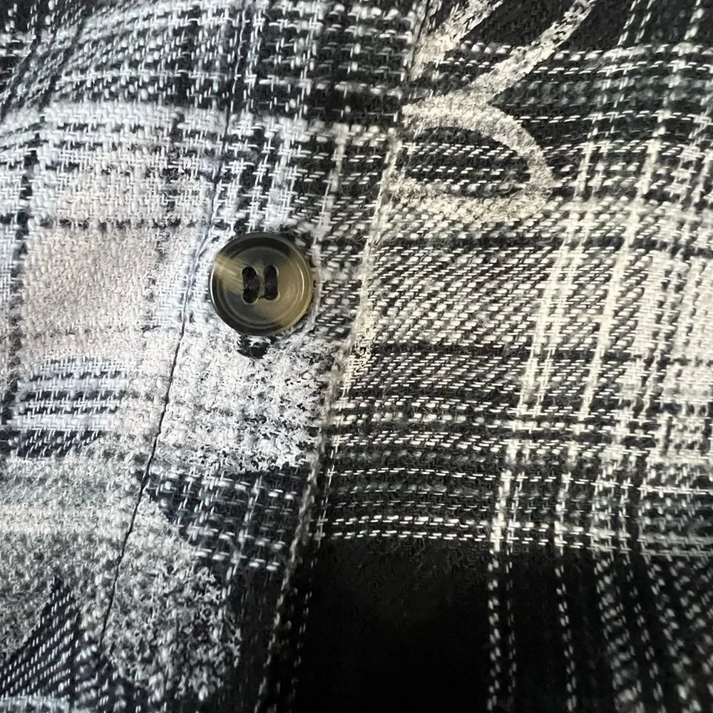 Justice Monochrome Plaid Shirt Sz L 12/14